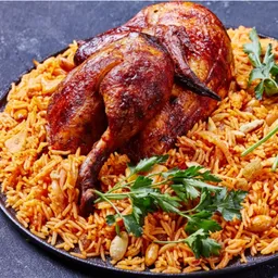 نصف فروج مع الأرز
